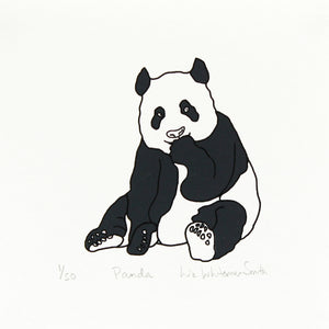 Panda mini screen print by Liz Whiteman Smith