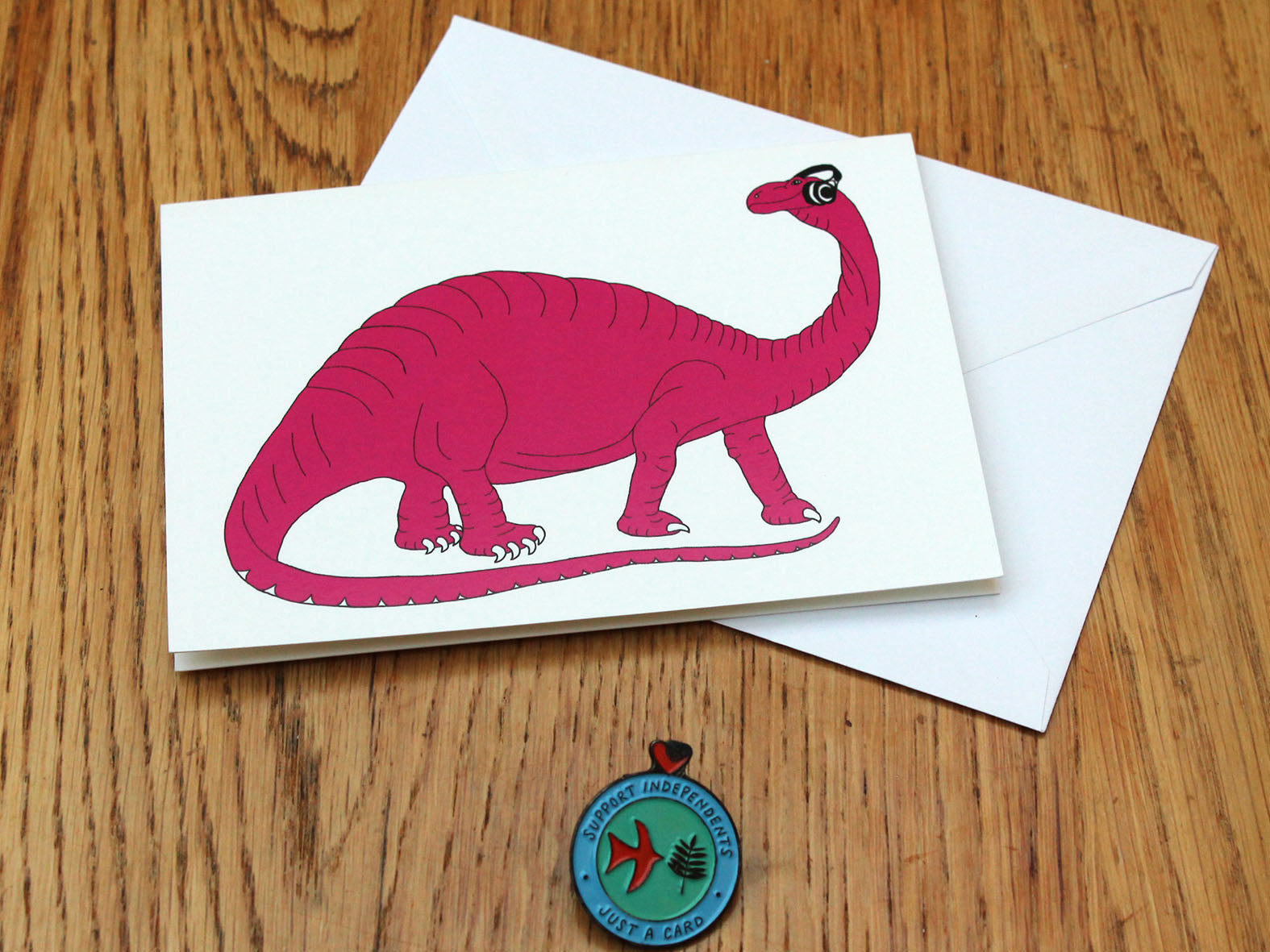 4 Pink Brontosaurus beats cards – Liz Whiteman Smith Screen