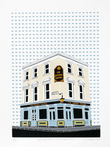 Crown Tavern pub in Clerkenwell Green, limited edition screen print