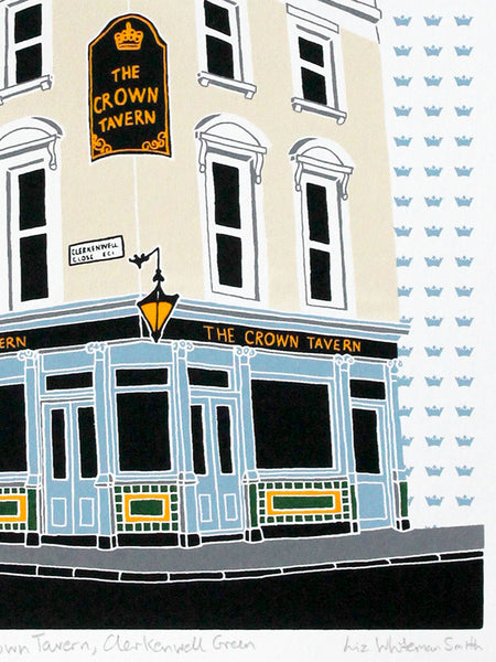 Crown Tavern pub in Clerkenwell Green, limited edition screen print