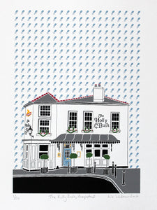 Holly Bush pub in Hampstead screen print by Liz Whiteman Smith