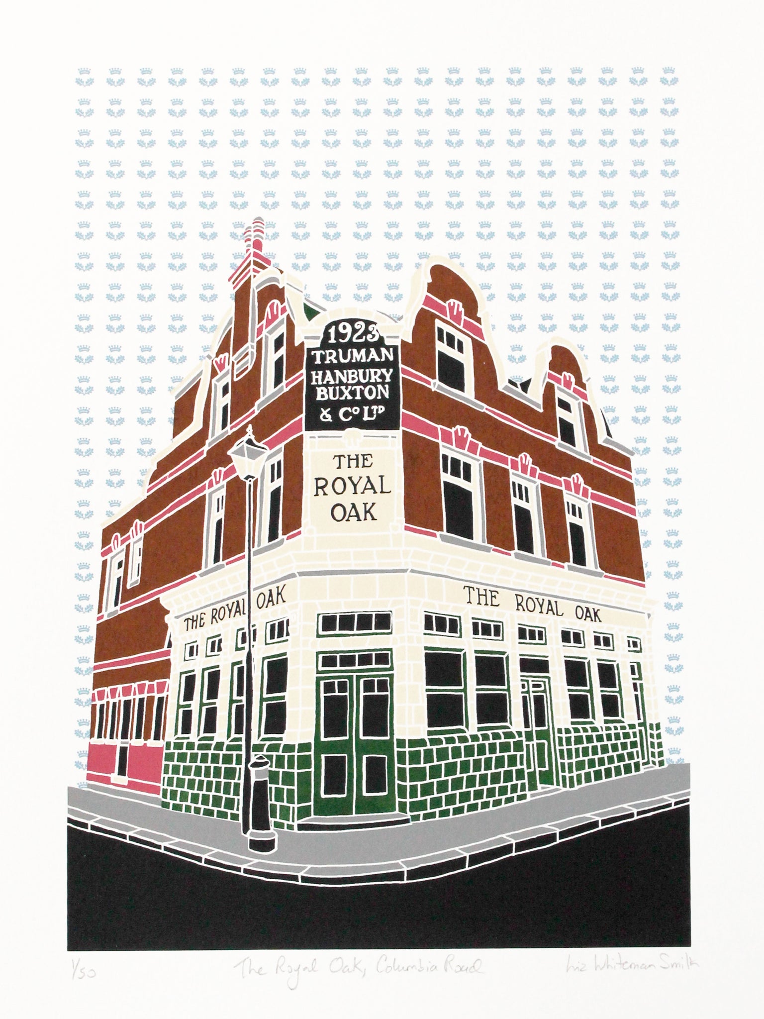 Royal Oak pub, Columbia Road screen print